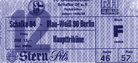 Eintrittskarte BW 90 Berlin auswärts