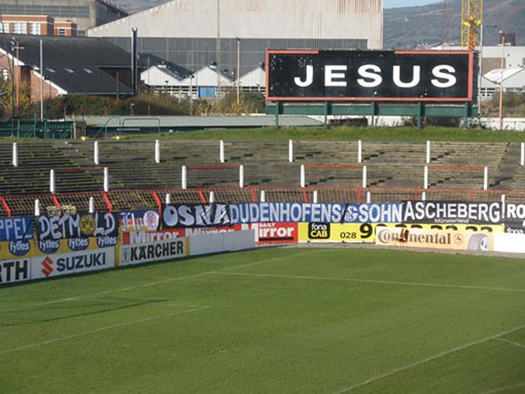 Banner Dudenhofens Sohn im Stadion