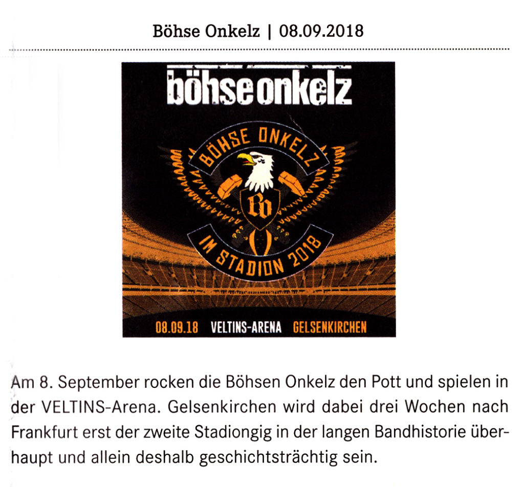 Werbeanzeige im Schalker Kreisel zum Auftritt der "Böhsen Onkelz"