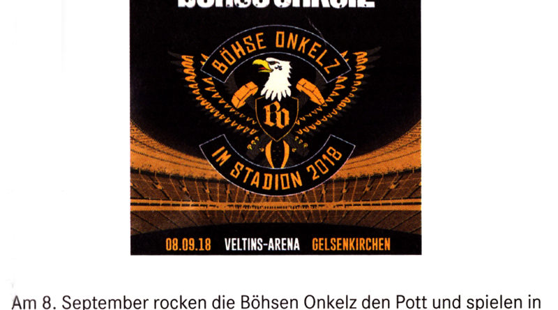 Werbeanzeige im Schalker Kreisel zum Auftritt der "Böhsen Onkelz"