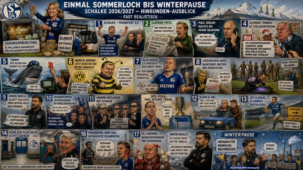 Eine Grafik im Comic-Stil, der den Saisonausblick zeigt.